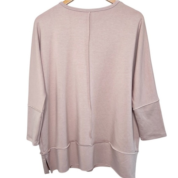 Spanx AirEssentials Crew Neck Tunic Mauve Pink 3/4 Sleeve Sweatshirt Medium - Picture 5 of 8